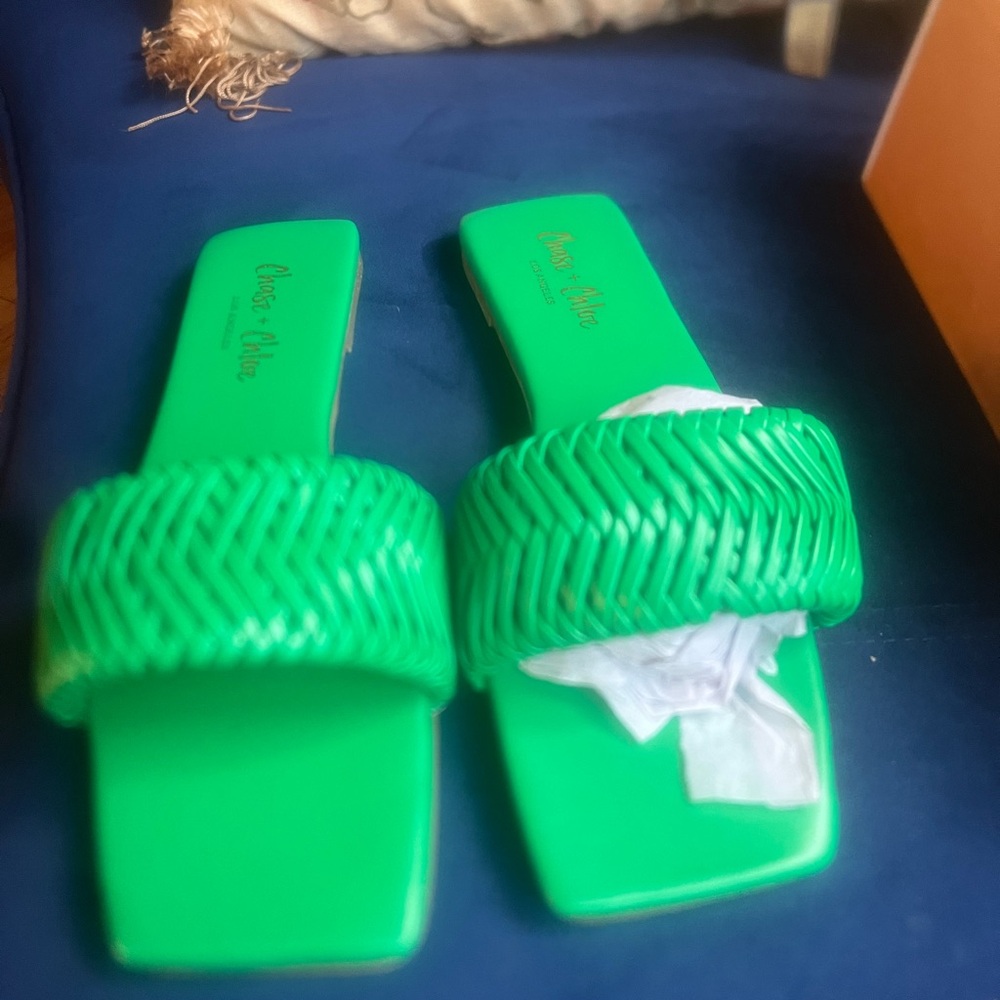 Beautiful New green slippers